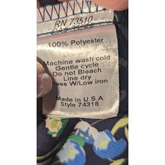 Uncle Frank Black Floral Mini Dress M Flutter Sleeve Keyhole Back Cottagecore - Picture 3 of 6